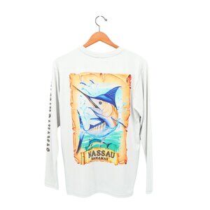 NWT UV UPF 50+ Nassau Bahamas Marlin Fish Dri-Fit  Long Sleeve Shirt Men's S